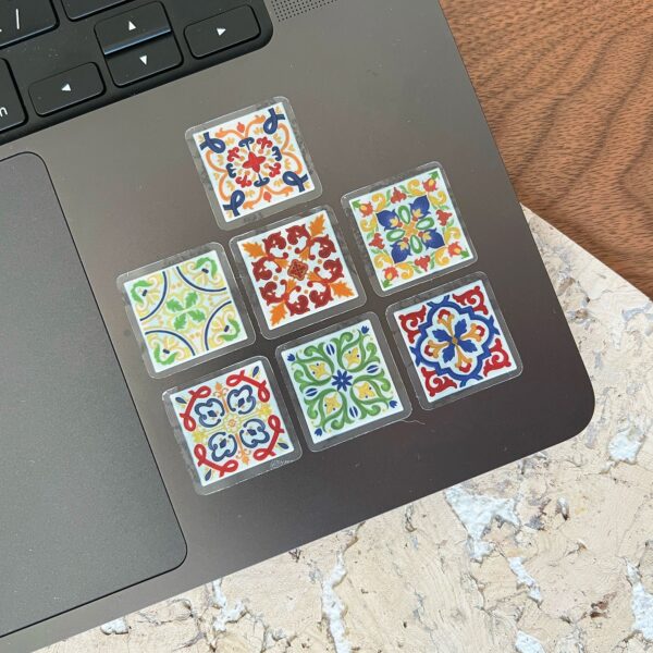 Colorful Mediterranean mini tile sticker set