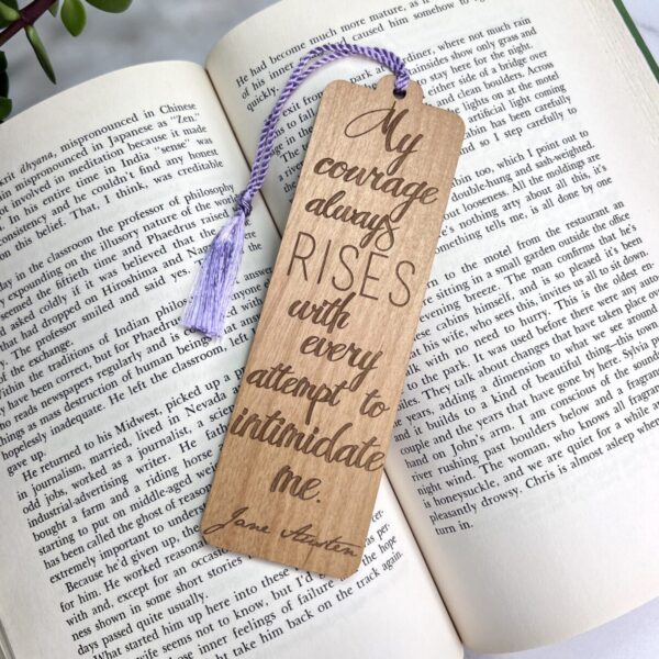 Wood Bookmark – Jane Austen Quote – Pride and Prejudice