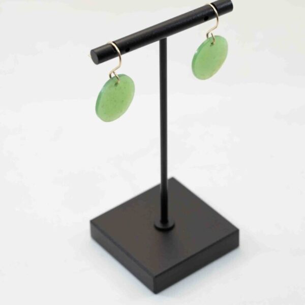 Gem-Grade Wyoming Apple Jade Disc Earrings