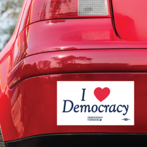 Democracy Forward - I Heart Democracy - 7" x 4" Bumper Magnet