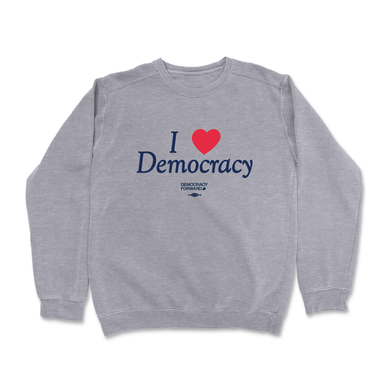 Democracy Forward - I Heart Democracy - Crewneck Sweatshirt - Grey