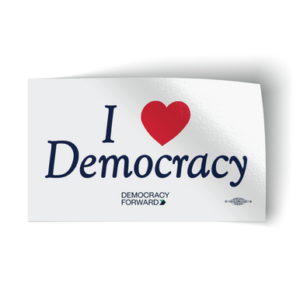 Democracy Forward - I Heart Democracy - 5" x 3" Vinyl Sticker - Pack of Two