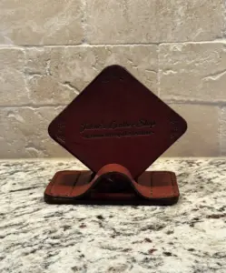 Leather Coaster Set with Stand