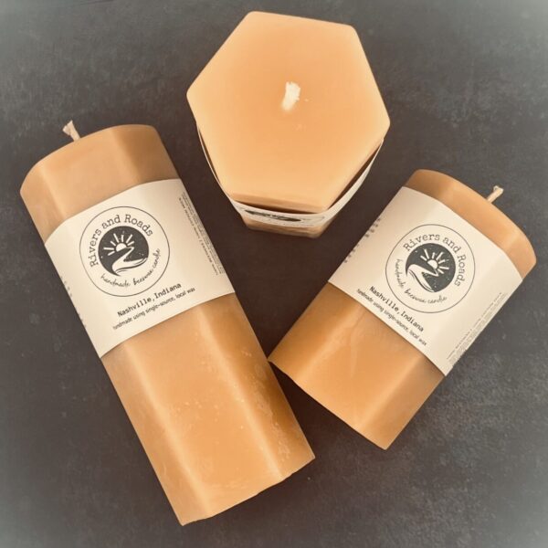 Large Hexagon Beeswax Candle
