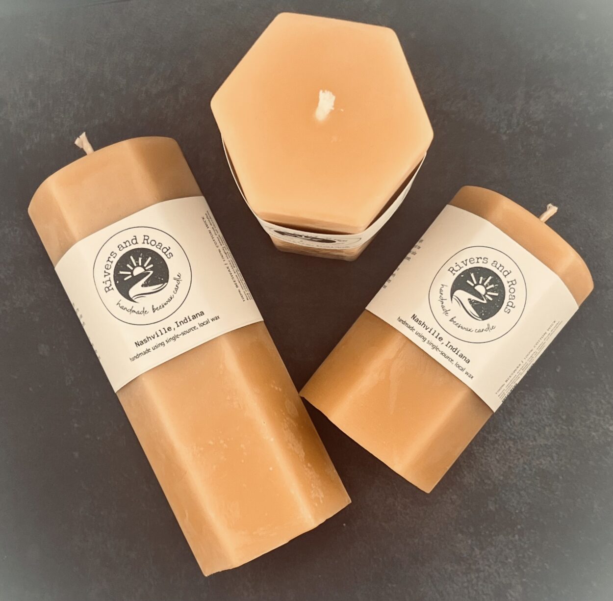 Large Hexagon Beeswax Candle