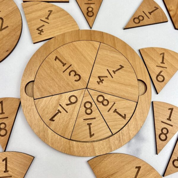 Wood Fraction Tile Set – Laser Engraved
