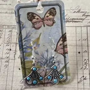 The New Mexico Art Deco Style Turquoise Dangle Earrings