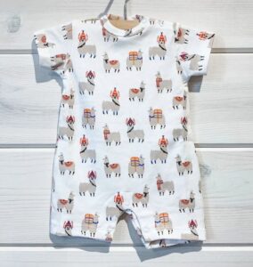 100% Cotton Llama Romper