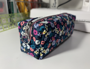 Pink/Teal Floral Small Cotton Pencil Pouch