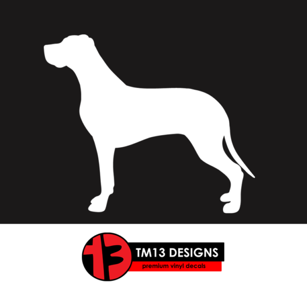 Great Dane (Floppy Ears) Silhouette Vinyl Decal