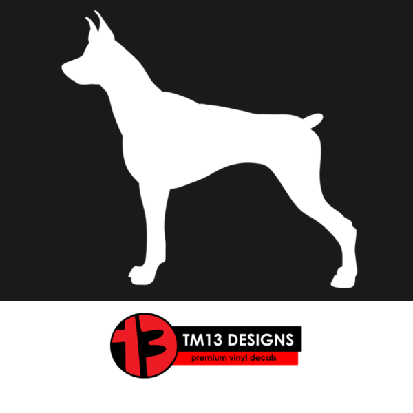 Doberman Pinscher (Stiff Ears) Silhouette Vinyl Decal