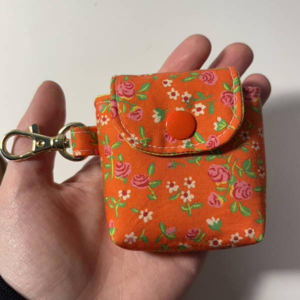 Earbud Pouch Keychain with Snap Close