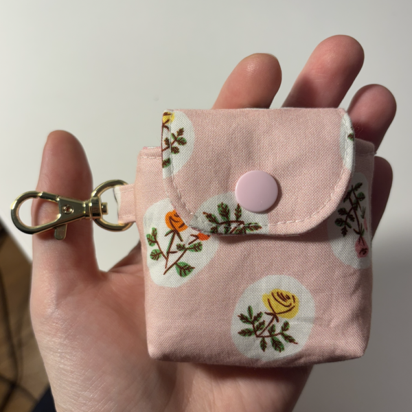 Earbud Pouch Keychain with Snap Close
