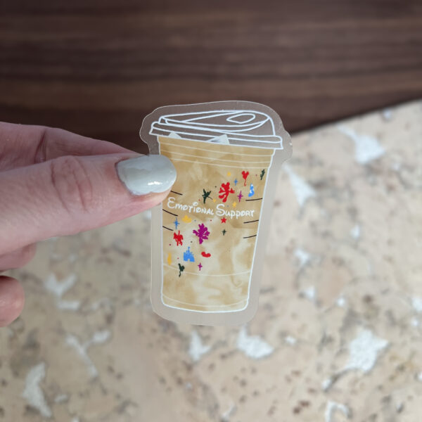 Emotional Support Disbucks iced coffee sticker