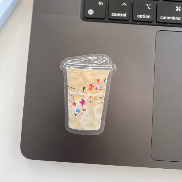 Emotional Support Disbucks iced coffee sticker