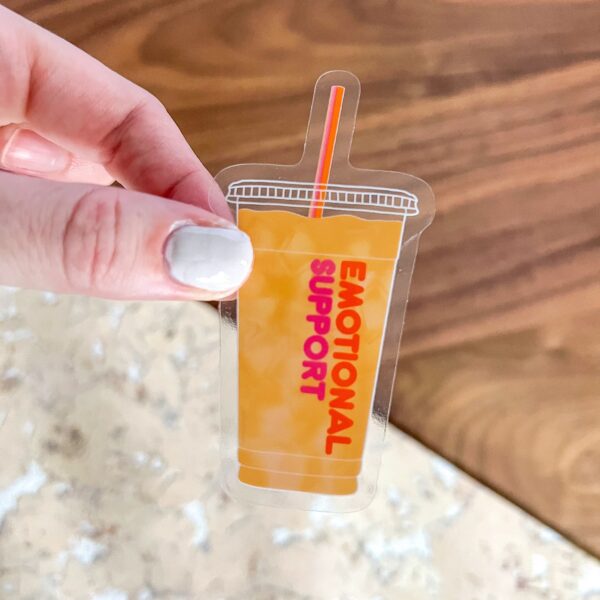 Emotional Support Dunkin iced coffee sticker