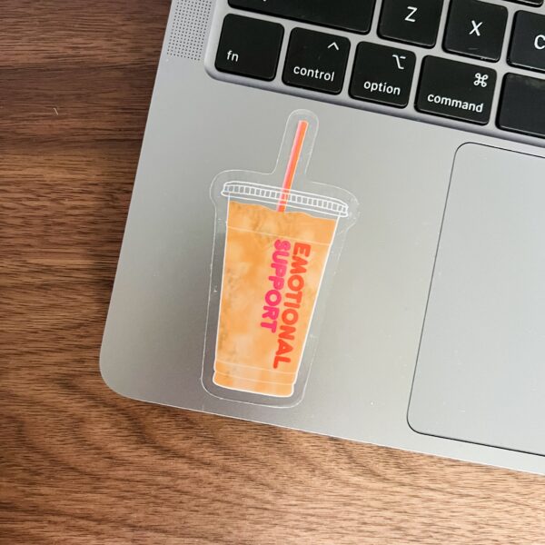 Emotional Support Dunkin iced coffee sticker