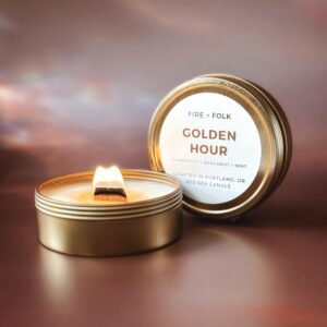 GOLDEN HOUR WOOD WICK CANDLE TIN