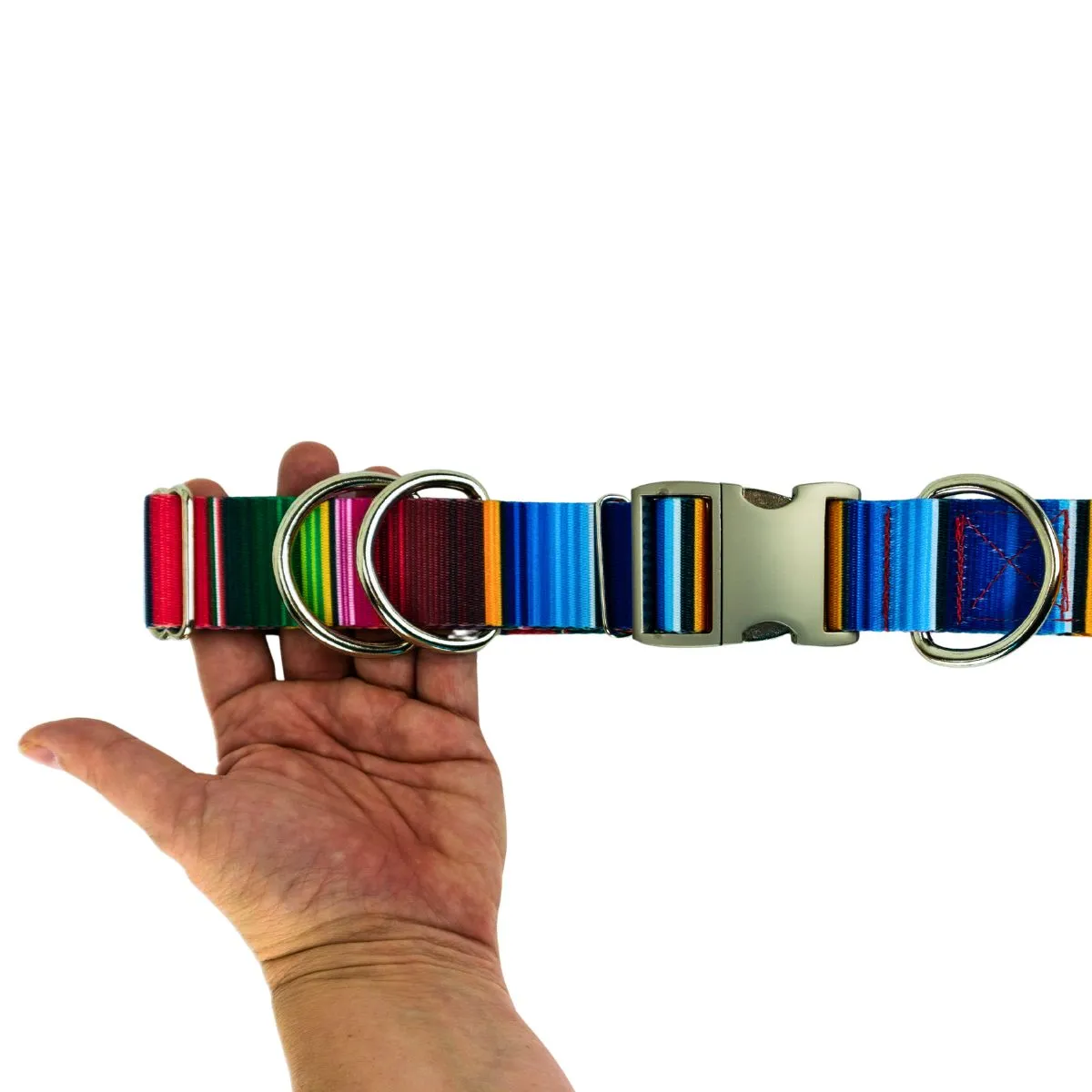 closeup of red serape heavy duty leash belt