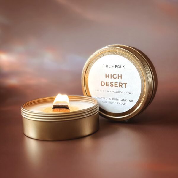 HIGH DESERT WOOD WICK CANDLE TIN