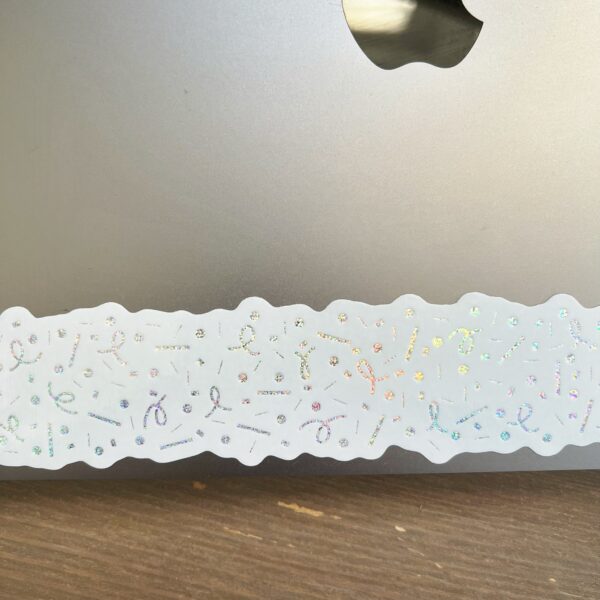 Holographic glitter confetti wraparound sticker