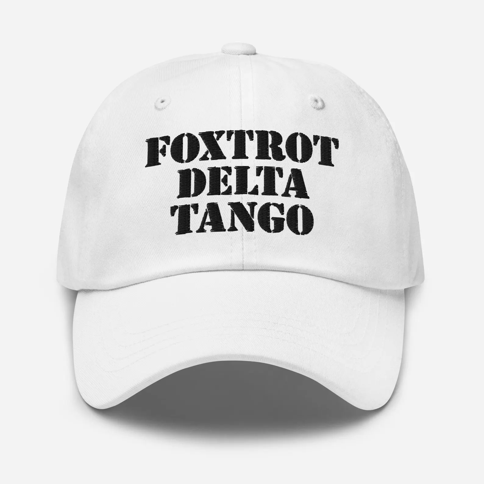 Foxtrot Delta Tango unisex hat - white