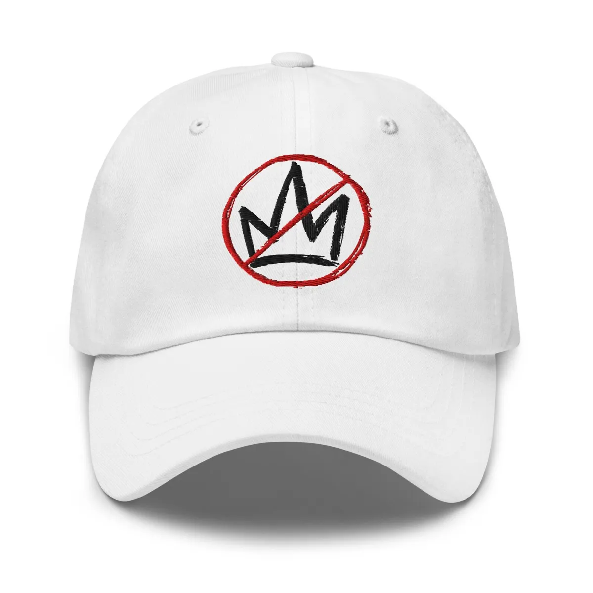 No Kings Embroidered Hat - White