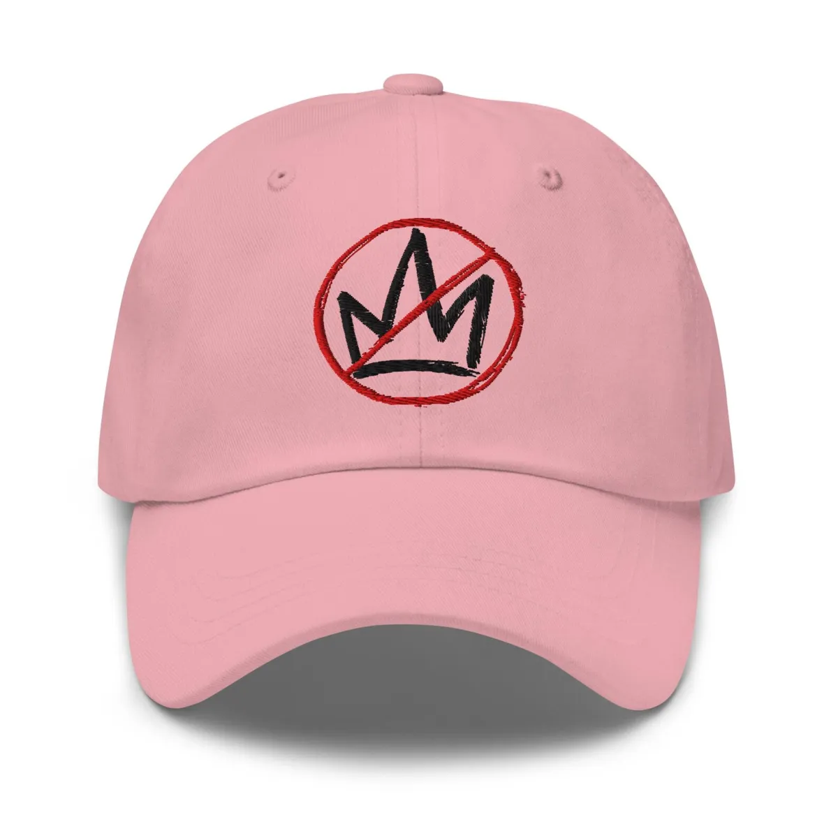 No Kings Embroidered Hat - Light Pink