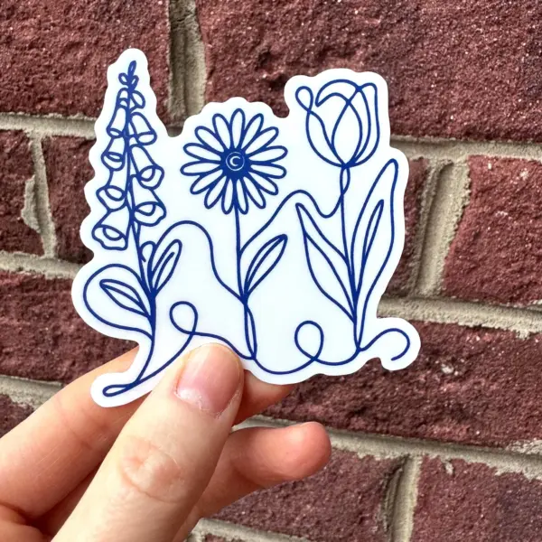 Foxglove Daisy Tulip Indoor/Outdoor Sticker (3″ Glossy Vinyl)