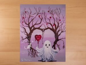 Ghost Acrylic Painting: Be My Boo Cute Art