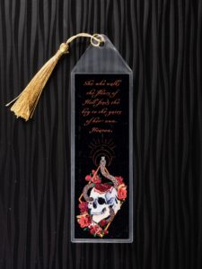 Persephone Bookmark, Original Artwork Page Holder, Bookish Gothic Skull