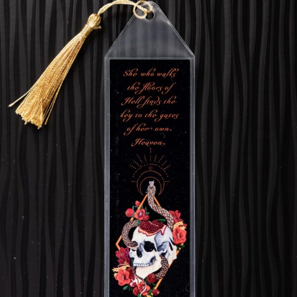 Persephone Bookmark, Original Artwork Page Holder, Bookish Gothic Skull