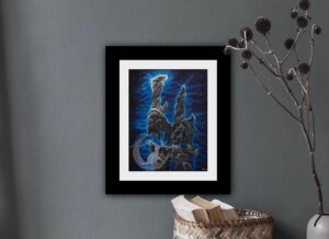 Pillars of Creation Galaxy Art Print: Original Acrylic Painting