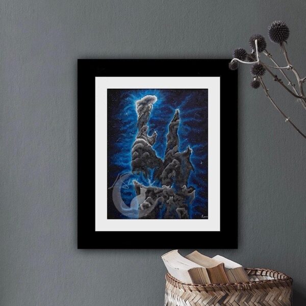 Pillars of Creation Galaxy Art Print: Original Acrylic Painting