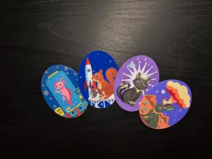 Atomic Age Sticker Pack, 4 Original Painting Decals