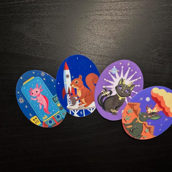 Atomic Age Sticker Pack, 4 Original Painting Decals