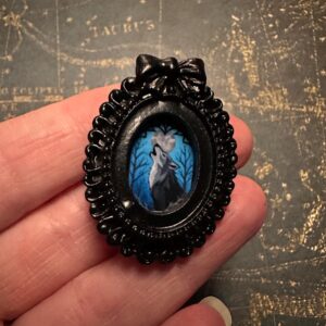 Howling Wolf Mini Framed Magnet with Original Artwork