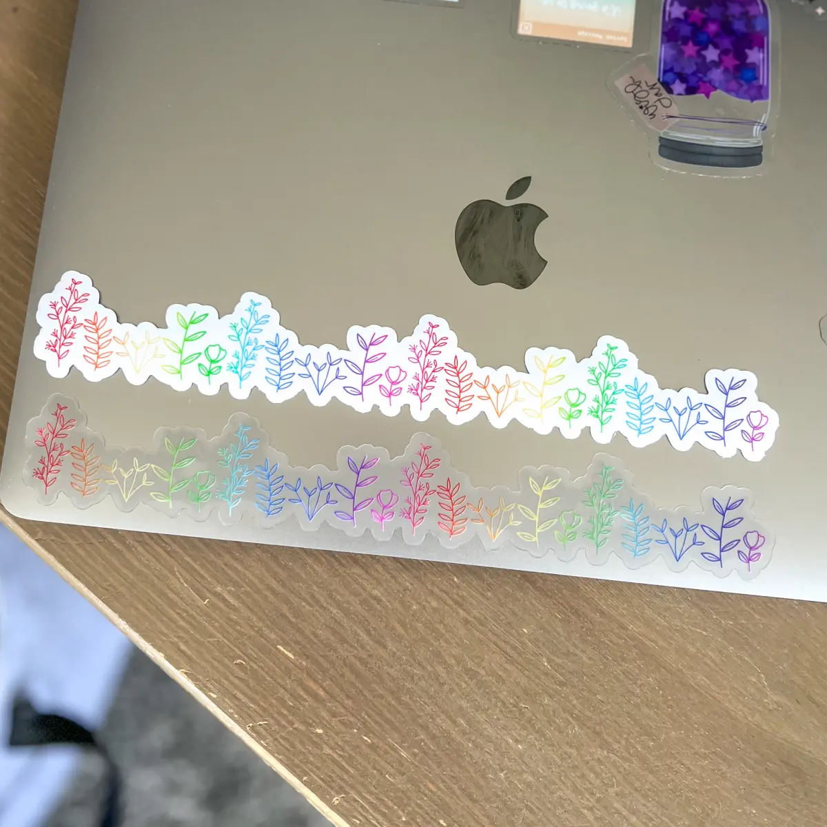 Rainbow botanical line art wraparound sticker - Image 2