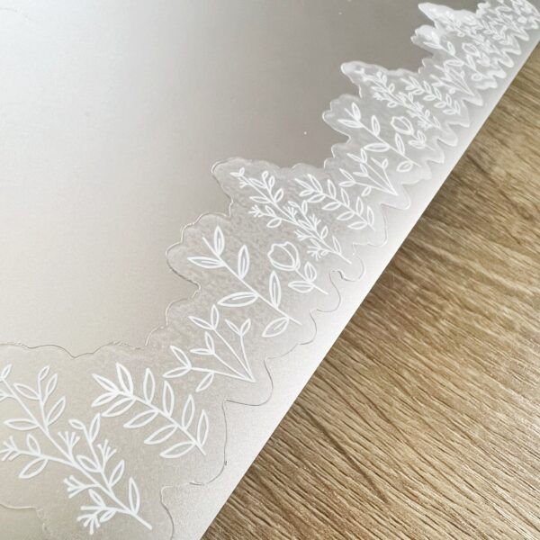 White botanical line art wraparound sticker