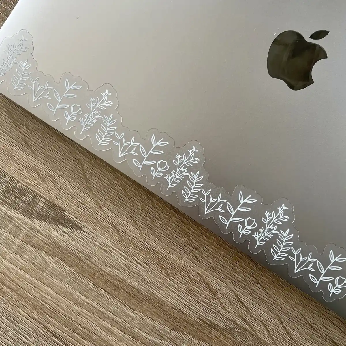 White botanical line art wraparound sticker - Image 3