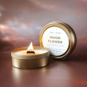 MOONFLOWER WOOD WICK CANDLE TIN