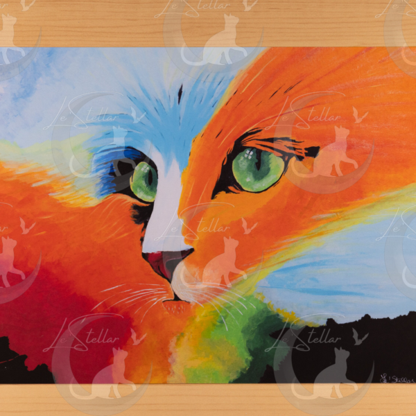 Abstract Cat Painting: Psychedelic Feline Wall Art Print