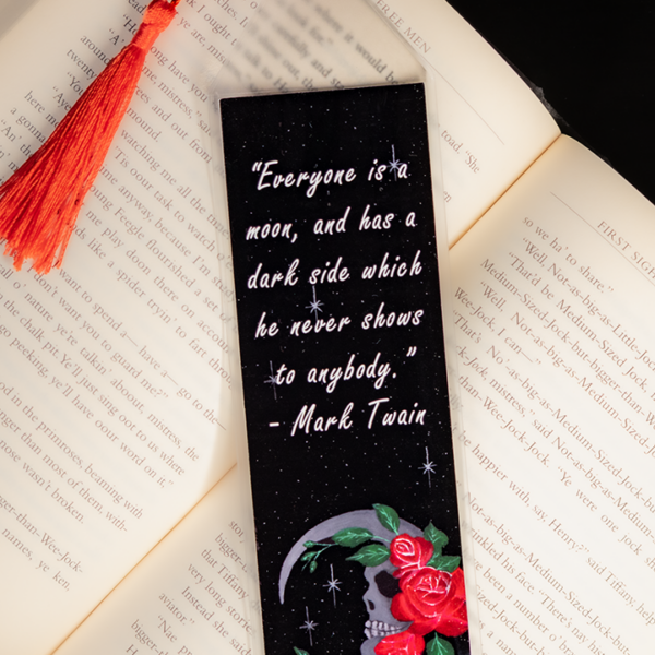 Skull Moon Bookmark, Original Artwork Page Holder