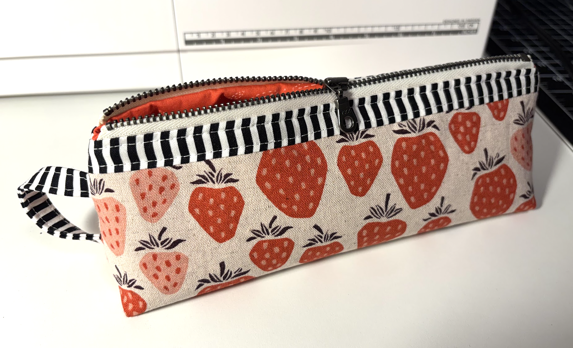 Strawberry Canvas Pencil Pouch - Image 3
