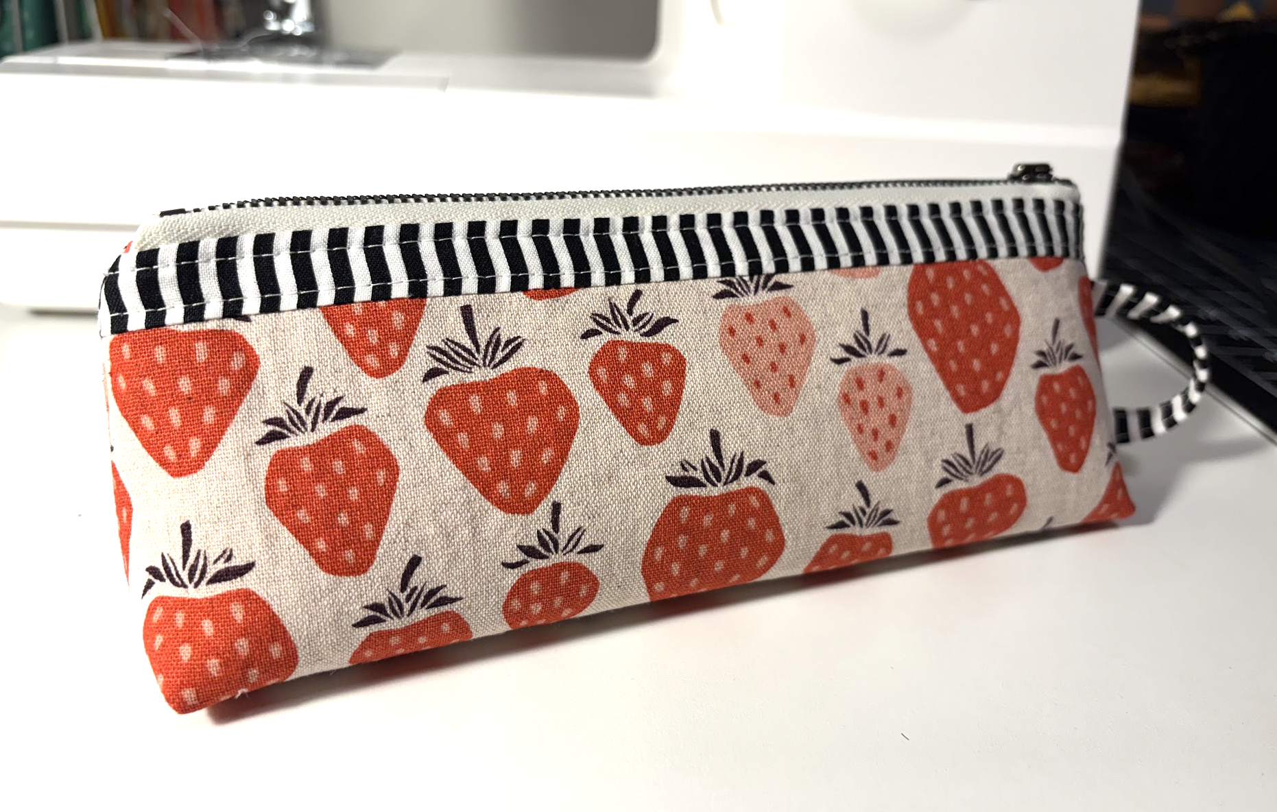 Strawberry Canvas Pencil Pouch - Image 4