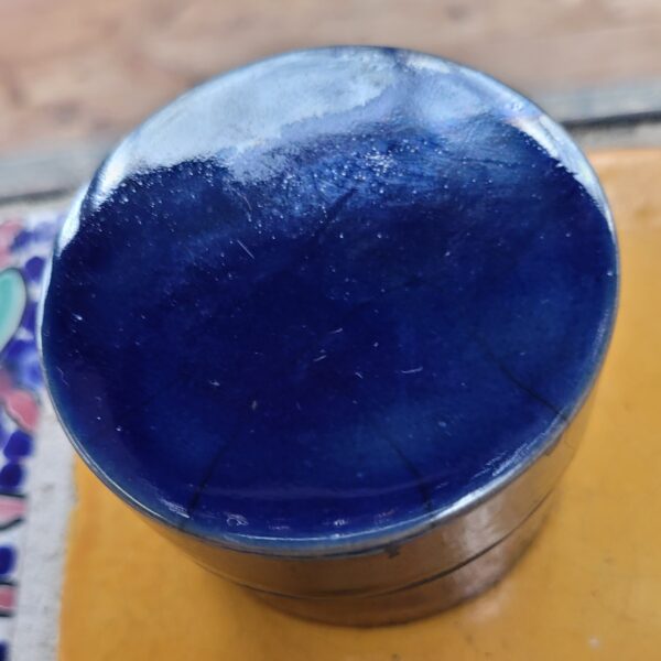 Ceramic Blue Raku Small Lidded Box Keepsake Treasure One of a Kind lbmb1