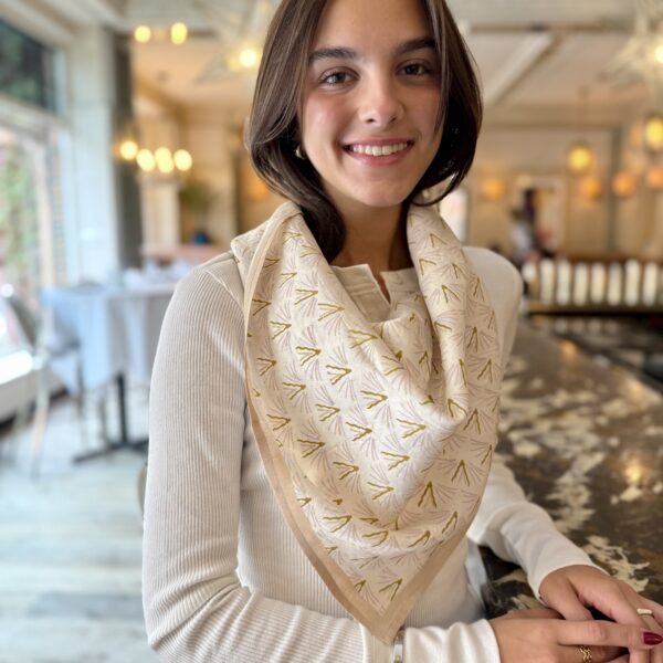 Ivory Blackbuck Peace Silk Square Scarf