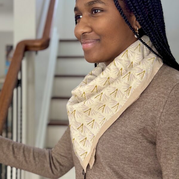 Ivory Blackbuck Peace Silk Square Scarf