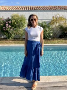 Royal Staghorn Maxi Ruffle Wrap Skirt