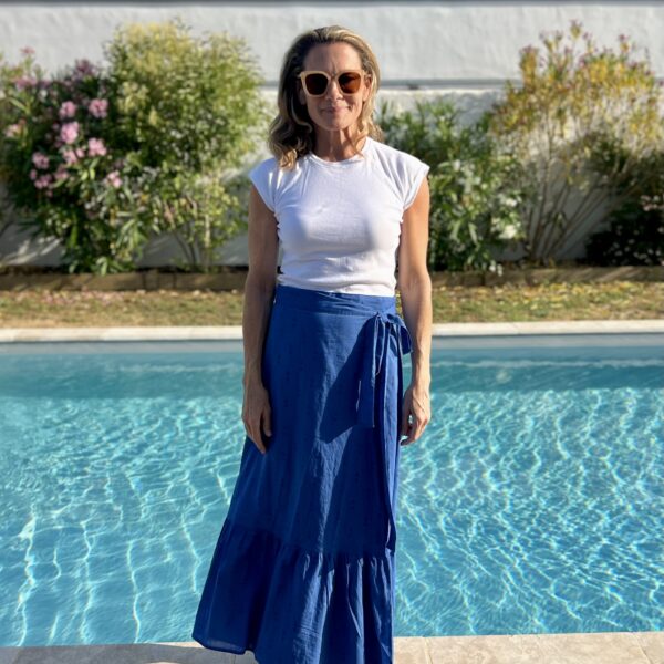 Royal Staghorn Maxi Ruffle Wrap Skirt